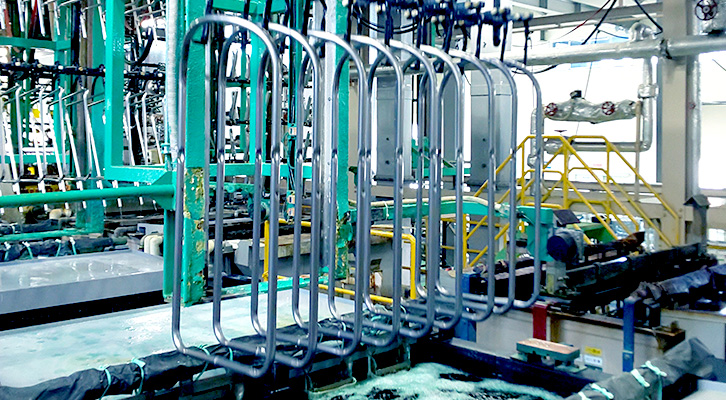 Plating equipment in operation