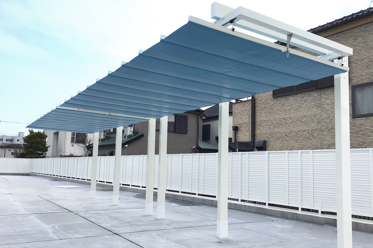 片持ち式オーニングの設置イメージ