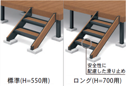 人工木デッキカラー:階段