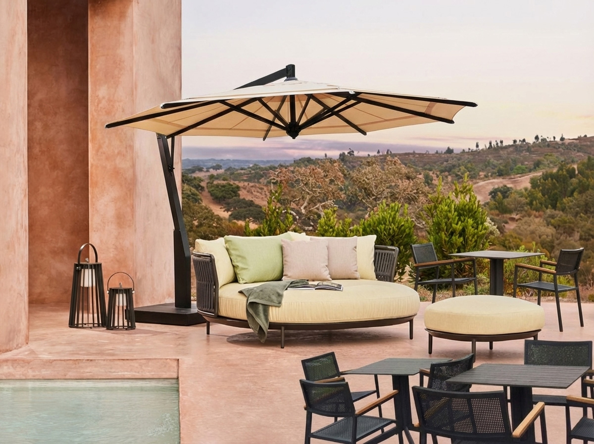 月夜のテラスでリラックスするための上質なアウトドアチェア