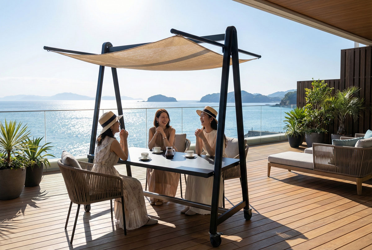 リゾートホテルのテラス