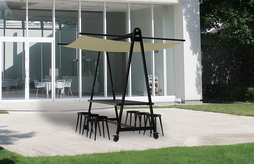 展示製品:日除け付き屋外用テーブル「MeetBooth ミートブース」